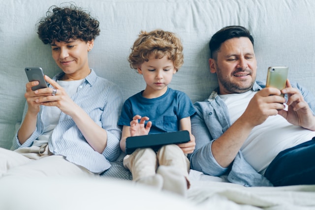 Family using technology Family using technology